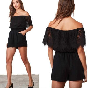 BB Dakota Charisse lace romper black size  XS